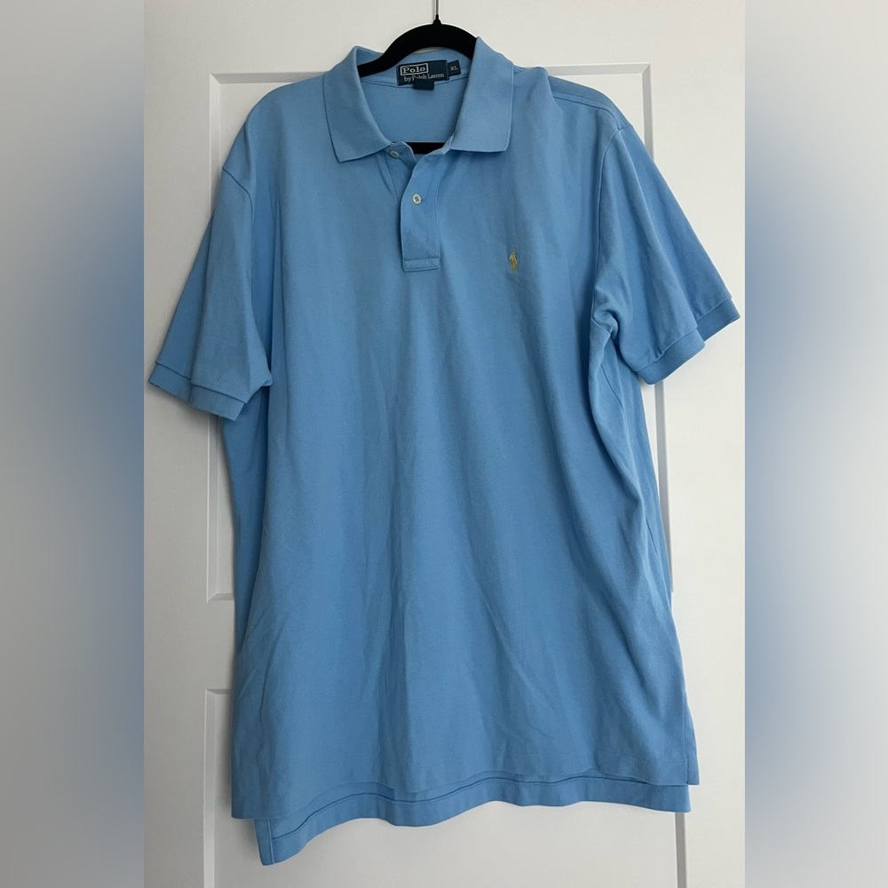 Classic‎ Ralph Lauren Men's Sky Blue Preppy Polo Shirt, XL